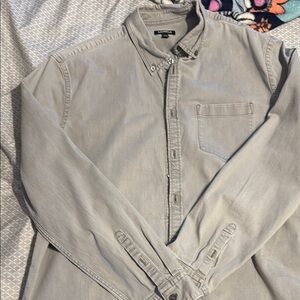 Express Gray Casual Button Down Shirt